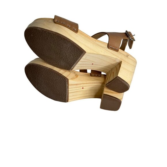 Anthropologie Nisolo All Day Open Toe Wooden Clog Heel Leather Size 7.5 NEW - Picture 6 of 7